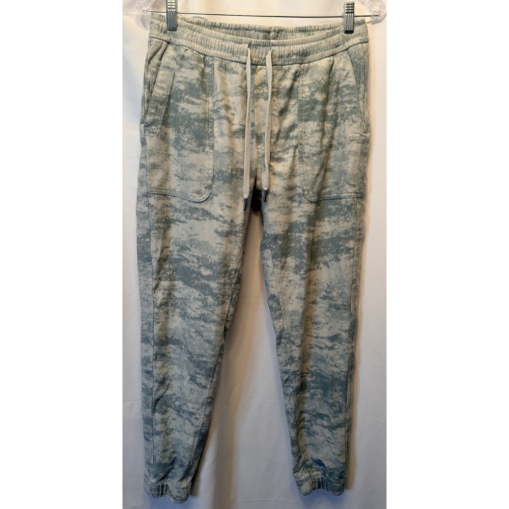 Athleta Size Small Farallon Printed Jogger Sweatpants Fog Camo Sage Green